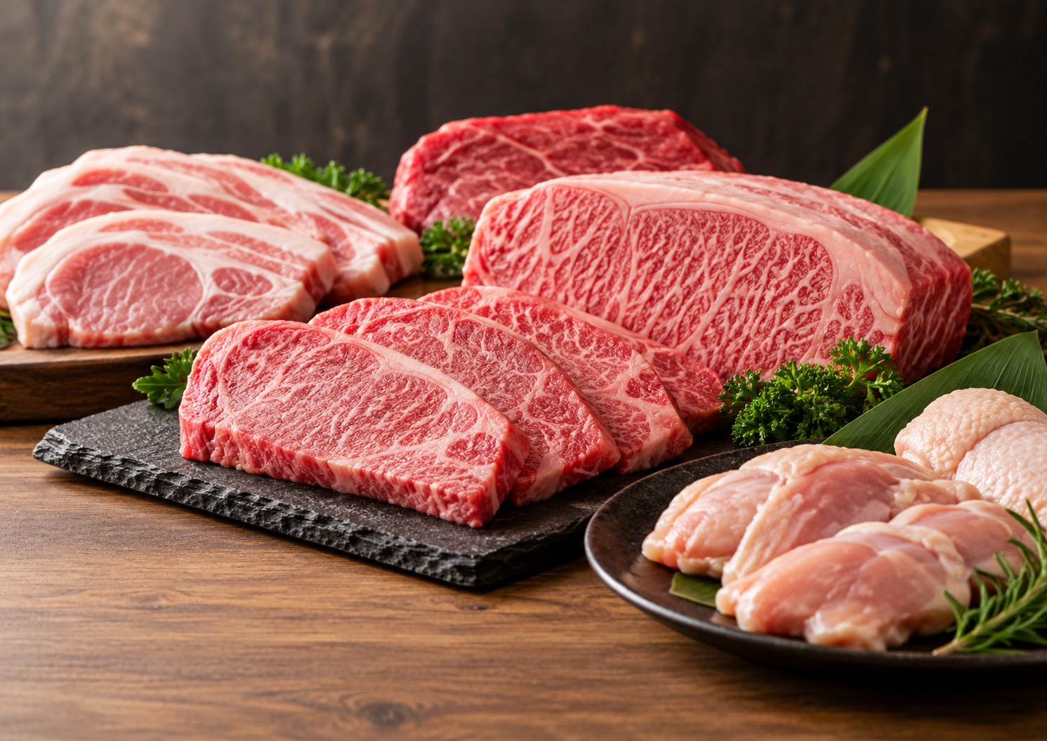 牛・豚・鶏の豊富な品揃え